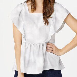 Effortless Style by Du JourTie-Dye Ruffle Blouse  13377